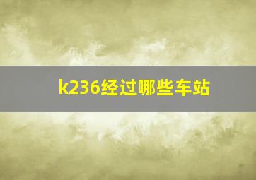 k236经过哪些车站