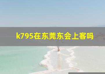 k795在东莞东会上客吗