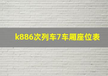 k886次列车7车厢座位表