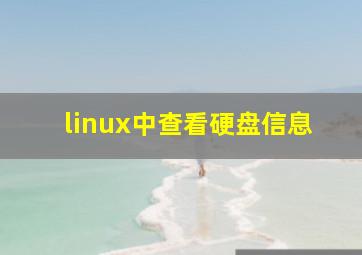 linux中查看硬盘信息