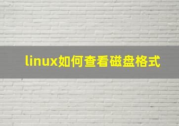 linux如何查看磁盘格式