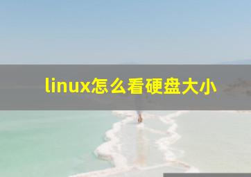 linux怎么看硬盘大小