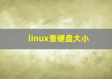 linux查硬盘大小