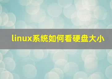 linux系统如何看硬盘大小