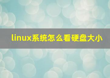 linux系统怎么看硬盘大小