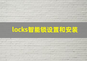 locks智能锁设置和安装