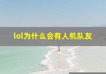 lol为什么会有人机队友