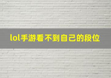 lol手游看不到自己的段位