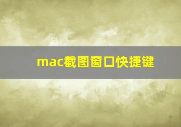 mac截图窗口快捷键