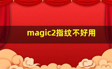 magic2指纹不好用