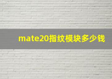 mate20指纹模块多少钱