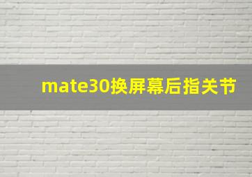 mate30换屏幕后指关节