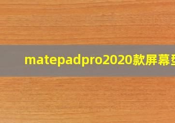 matepadpro2020款屏幕型号