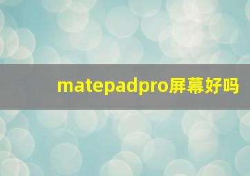 matepadpro屏幕好吗