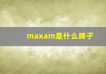 maxam是什么牌子