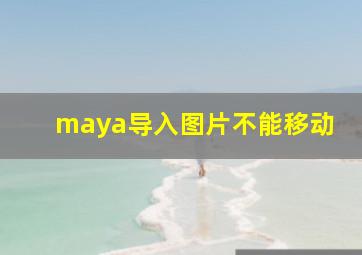 maya导入图片不能移动