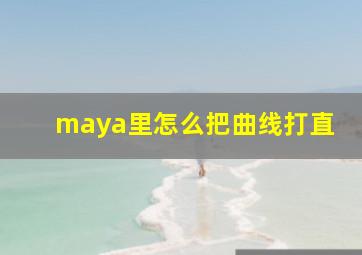 maya里怎么把曲线打直