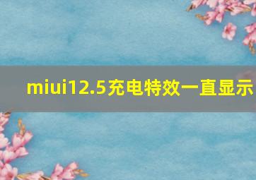 miui12.5充电特效一直显示