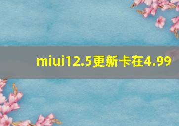 miui12.5更新卡在4.99