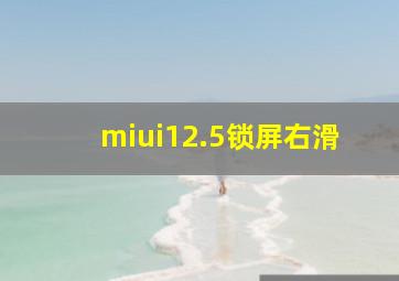 miui12.5锁屏右滑