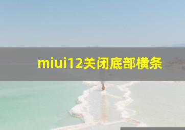 miui12关闭底部横条