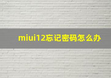 miui12忘记密码怎么办