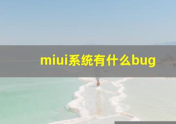 miui系统有什么bug