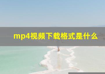 mp4视频下载格式是什么