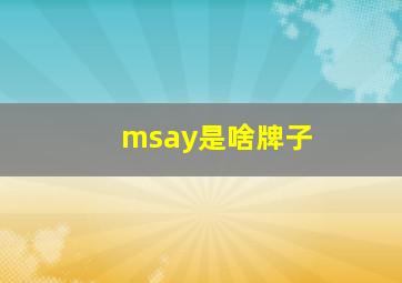 msay是啥牌子