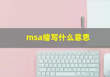 msa缩写什么意思