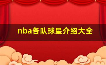 nba各队球星介绍大全