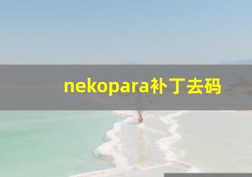 nekopara补丁去码