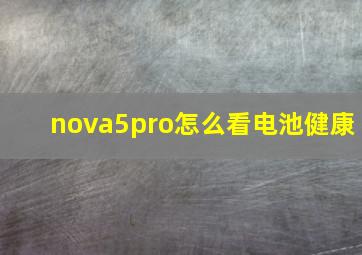 nova5pro怎么看电池健康