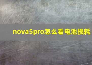 nova5pro怎么看电池损耗