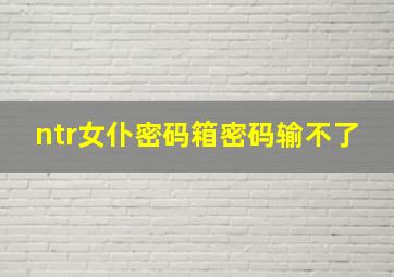 ntr女仆密码箱密码输不了