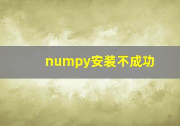 numpy安装不成功