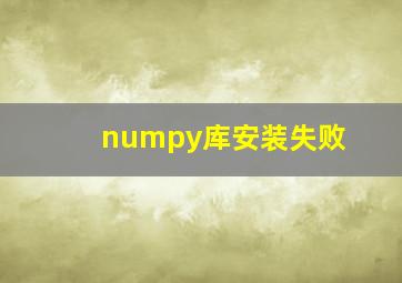 numpy库安装失败