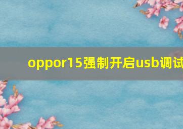 oppor15强制开启usb调试