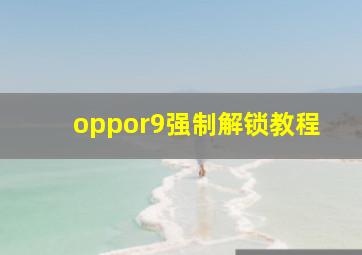 oppor9强制解锁教程