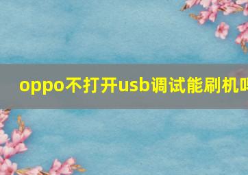 oppo不打开usb调试能刷机吗