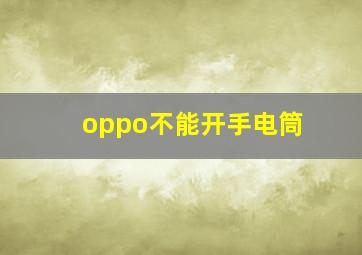 oppo不能开手电筒