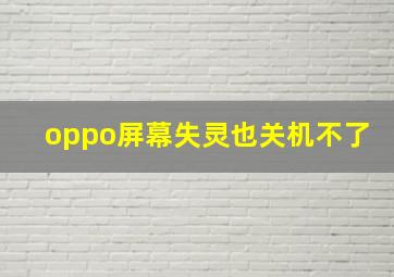 oppo屏幕失灵也关机不了