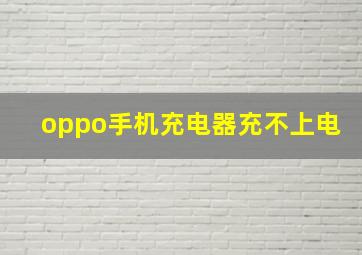 oppo手机充电器充不上电