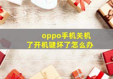 oppo手机关机了开机键坏了怎么办