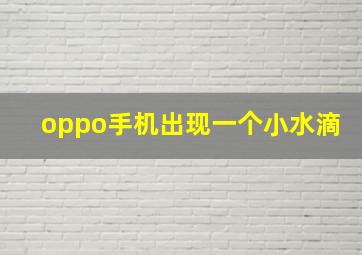 oppo手机出现一个小水滴