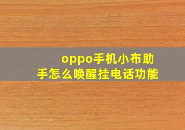 oppo手机小布助手怎么唤醒挂电话功能