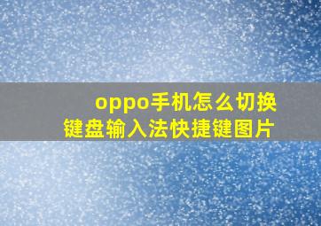 oppo手机怎么切换键盘输入法快捷键图片