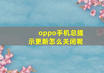 oppo手机总提示更新怎么关闭呢