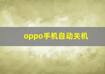 oppo手机自动关机