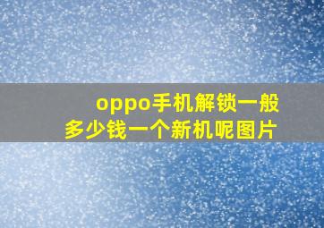 oppo手机解锁一般多少钱一个新机呢图片